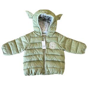 BABY GAP X STAR WARS Yoda Puffer Jacket Boys 12-18 NEW Down Winter Coat NWT Boy